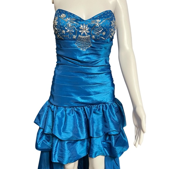 Debs - Womens Y2K Jeweled Hi-Low Prom Dress Sz. 3/4 - Picture 2 of 8